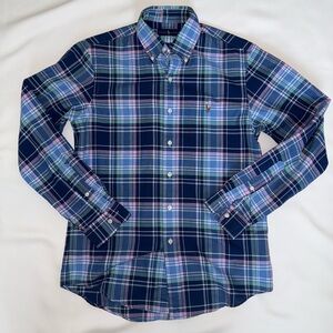 Polo Ralph Lauren Blue Green Pink Plaid Shirt